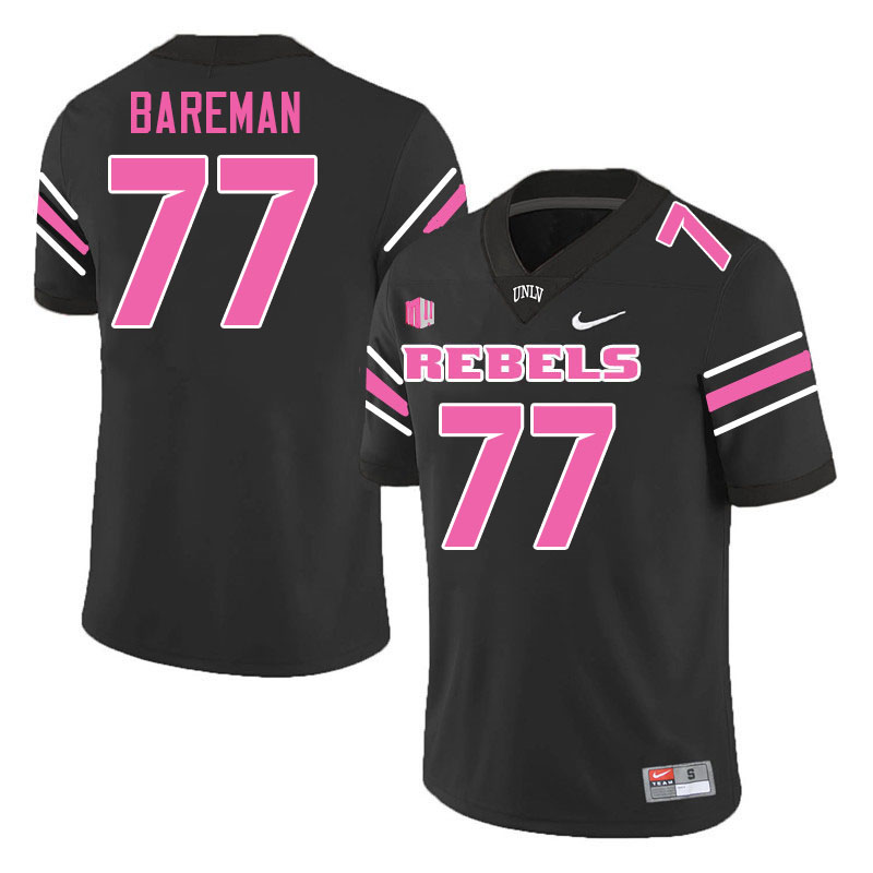 Men #77 Michael Bareman UNLV Rebels College Football Jerseys Stitched-Black